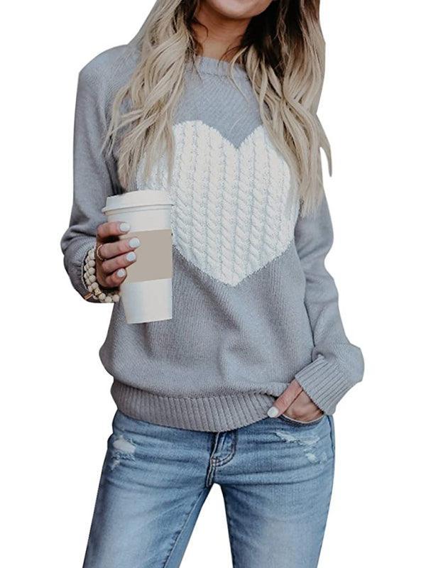 Women's knitted sweater plus size love knitted pullover sweater women - 808Lush