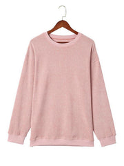 Women's long sleeve loose ribbed knitted sweatshirt - 808Lush