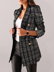 Women's long-sleeved double-breasted blazer - 808Lush