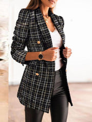 Women's long-sleeved double-breasted blazer - 808Lush