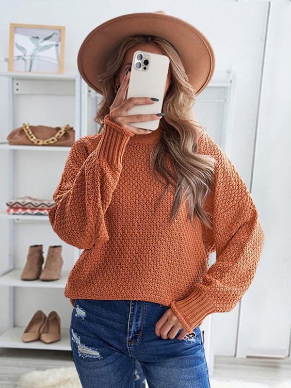 Women's loose long sleeve thermal sweater top - 808Lush