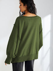 Women's loose round neck patchwork sweatshirt - 808Lush