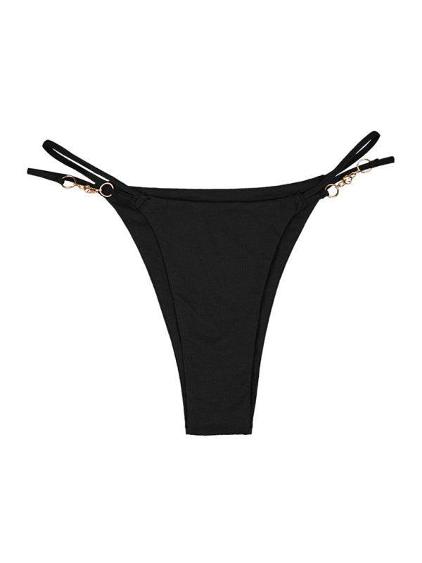 Women's metal chain thin belt T-shaped sexy panties - 808Lush