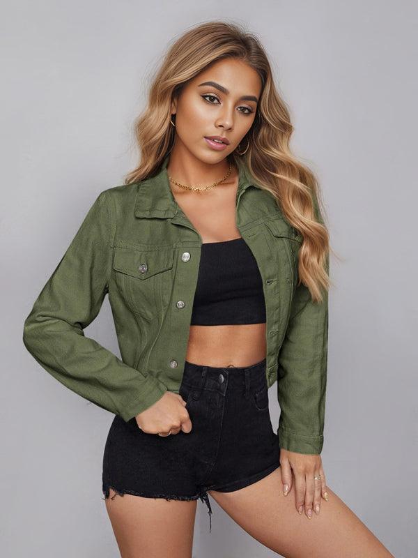 Women's casual denim short jacket - 808Lush