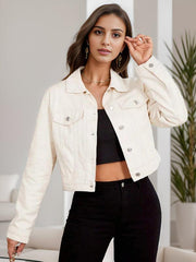 Women's casual denim short jacket - 808Lush