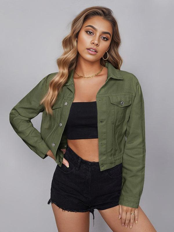 Women's casual denim short jacket - 808Lush