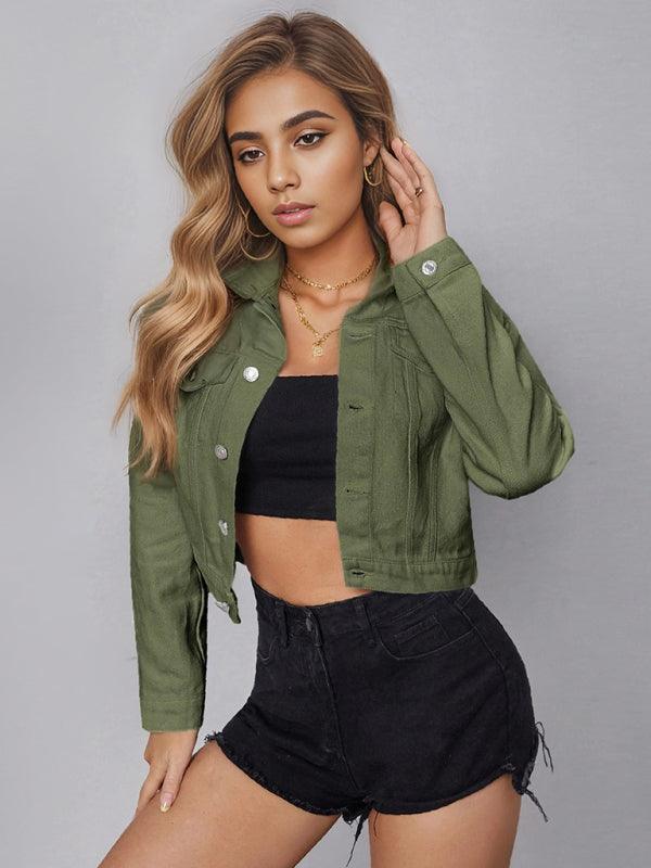 Women's casual denim short jacket - 808Lush