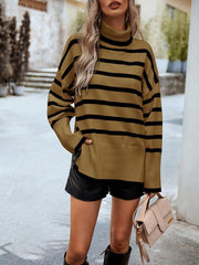 Women's casual round neck long sleeve knitted sweater - 808Lush