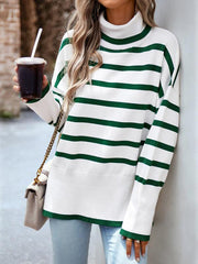 Women's casual round neck long sleeve knitted sweater - 808Lush