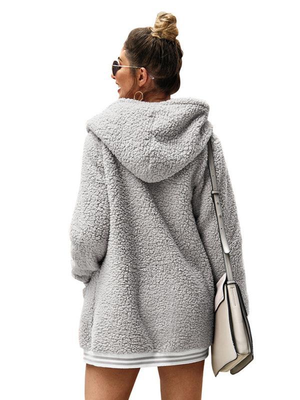 Women's hooded woolen coat long tops - 808Lush