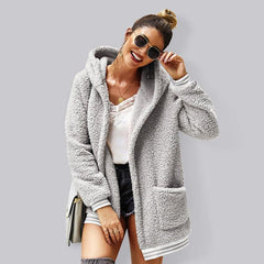 Women's hooded woolen coat long tops - 808Lush