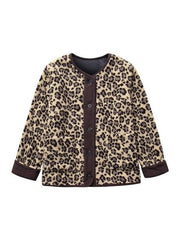 Women's leopard print casual loose long-sleeved coat jacket - 808Lush