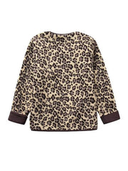 Women's leopard print casual loose long-sleeved coat jacket - 808Lush