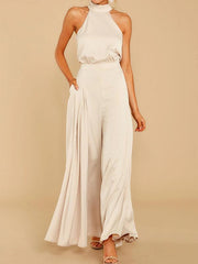 Women's off-the-shoulder high-waist jumpsuit wide-leg trousers - 808Lush