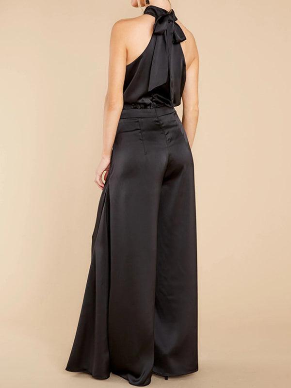 Women's off-the-shoulder high-waist jumpsuit wide-leg trousers - 808Lush