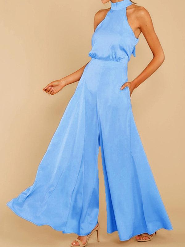 Women's off-the-shoulder high-waist jumpsuit wide-leg trousers - 808Lush