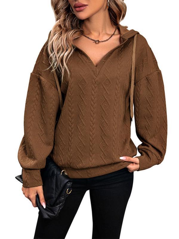 Women's knitted long hooded sweatshirt - 808Lush