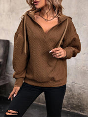 Women's knitted long hooded sweatshirt - 808Lush