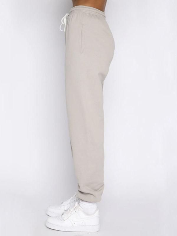 Women's stand-up collar zipper pullover long-sleeved sweatshirt and trousers suit - 808Lush