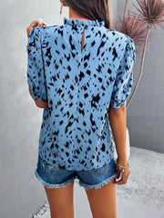 Women's style casual printed short-sleeved pullover top - 808Lush