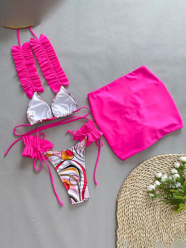 Three-piece bikini ruffled - 808Lush