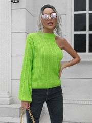 Women's one shoulder off shoulder sweater - 808Lush