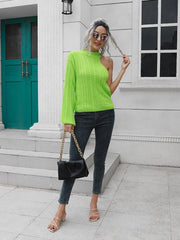 Women's one shoulder off shoulder sweater - 808Lush