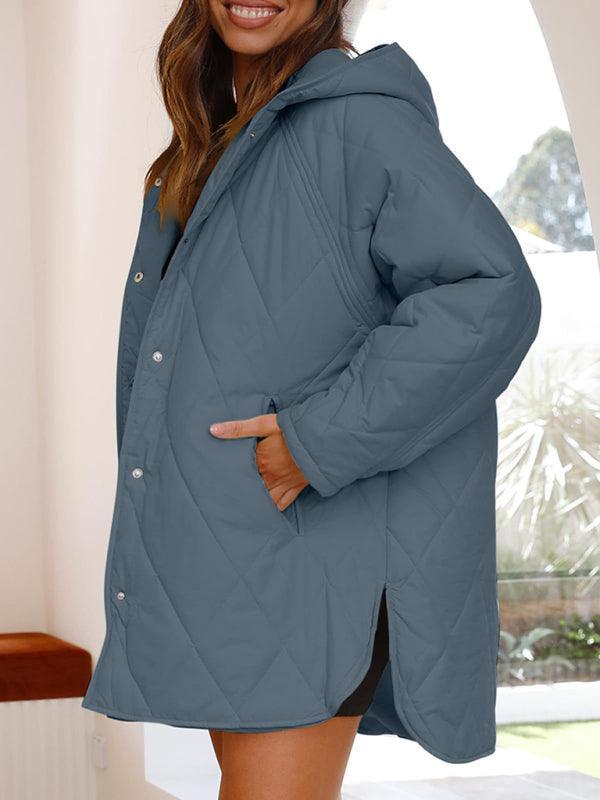 Women's oversize Loose Hooded Quilted Jacket - 808Lush