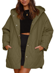 Women's oversize Loose Hooded Quilted Jacket - 808Lush