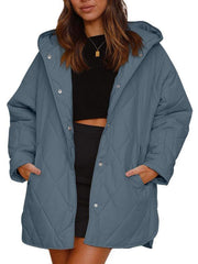 Women's oversize Loose Hooded Quilted Jacket - 808Lush