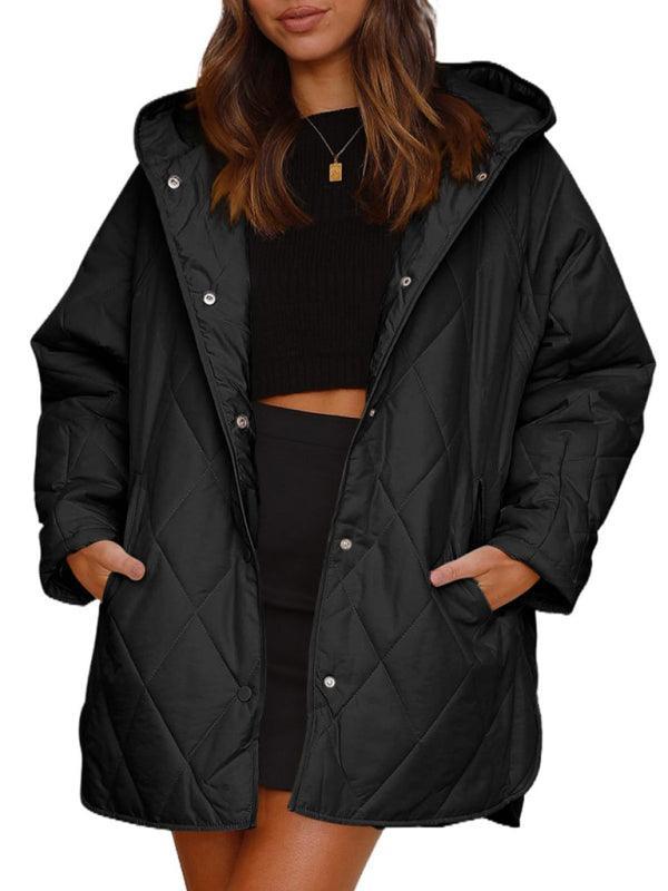 Women's oversize Loose Hooded Quilted Jacket - 808Lush