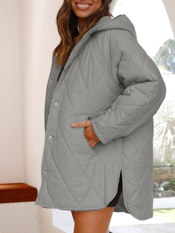 Women's oversize Loose Hooded Quilted Jacket - 808Lush