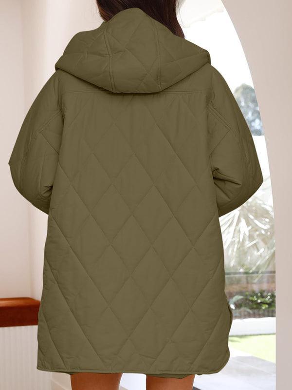 Women's oversize Loose Hooded Quilted Jacket - 808Lush