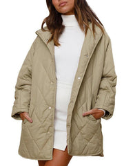 Women's oversize Loose Hooded Quilted Jacket - 808Lush