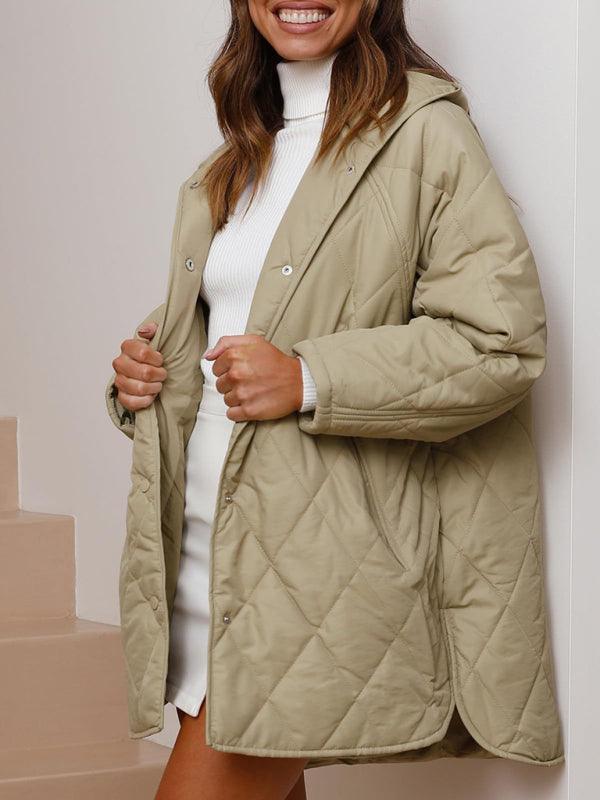 Women's oversize Loose Hooded Quilted Jacket - 808Lush