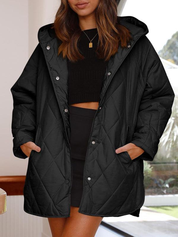 Women's oversize Loose Hooded Quilted Jacket - 808Lush