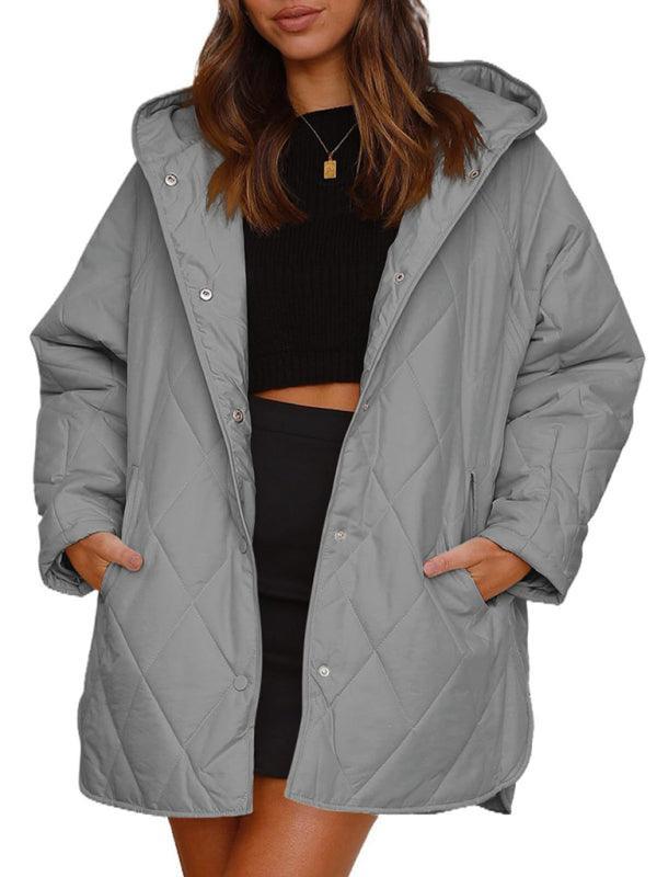 Women's oversize Loose Hooded Quilted Jacket - 808Lush