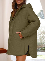 Women's oversize Loose Hooded Quilted Jacket - 808Lush