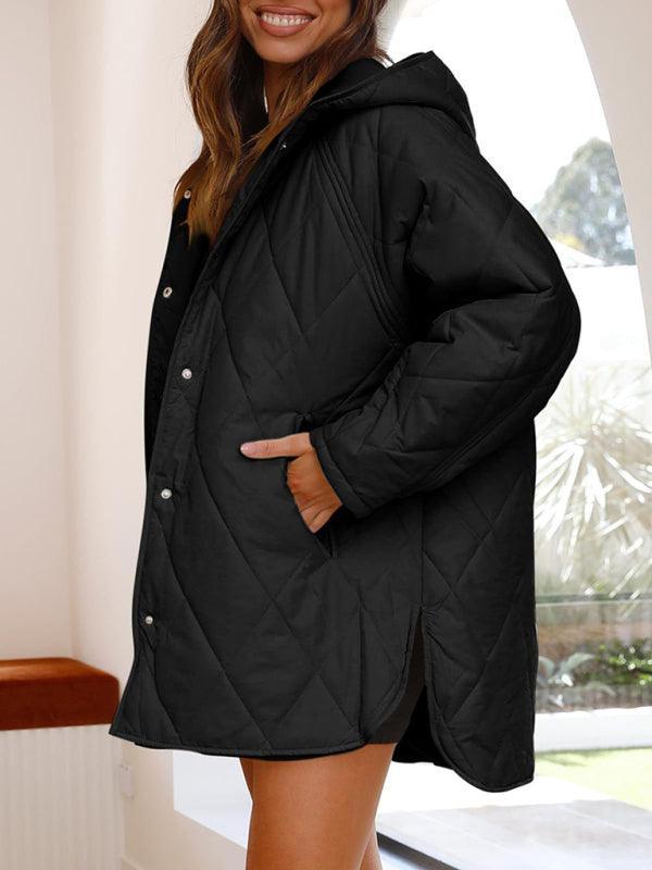 Women's oversize Loose Hooded Quilted Jacket - 808Lush