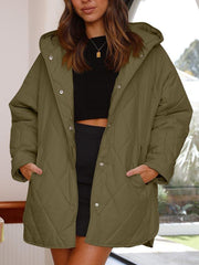 Women's oversize Loose Hooded Quilted Jacket - 808Lush