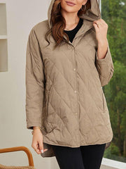 Women's oversize Loose Hooded Quilted Jacket - 808Lush