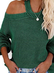 Women's plus size sexy off-shoulder sweater knitted sweater - 808Lush