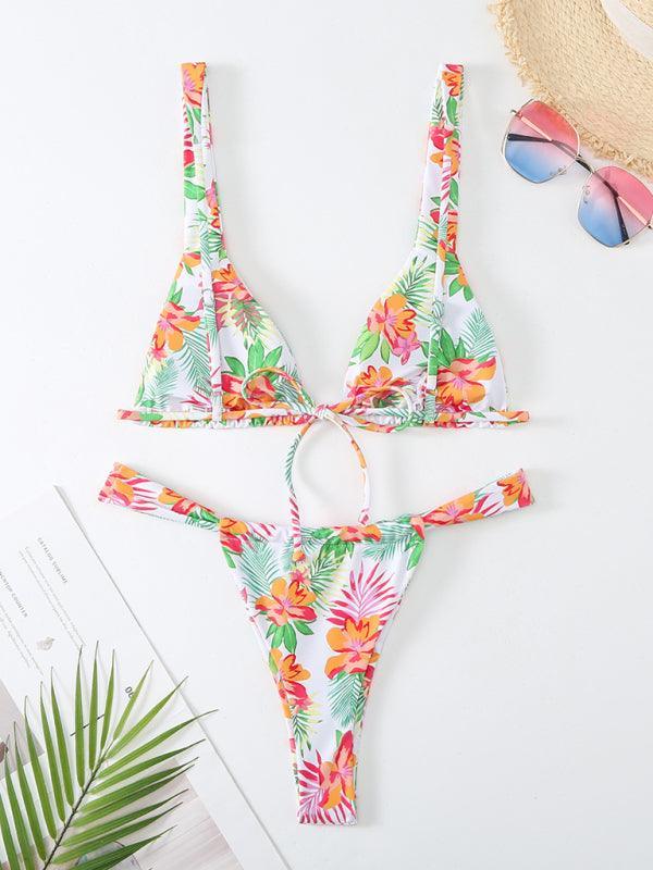 Women's printed sexy backless bikini - 808Lush