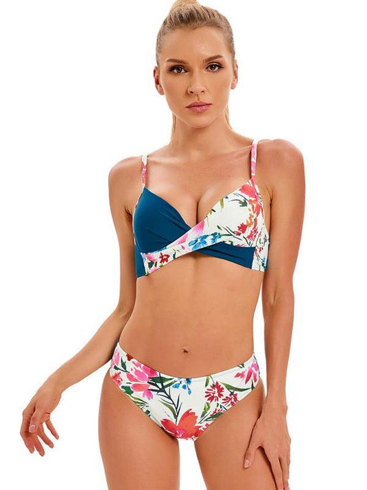 Women's sexy color matching bikini set - 808Lush