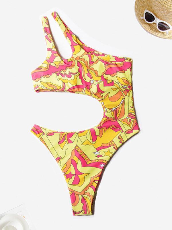 Women's sexy printed off-shoulder bikini - 808Lush