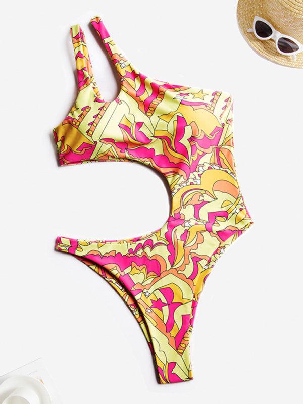 Women's sexy printed off-shoulder bikini - 808Lush