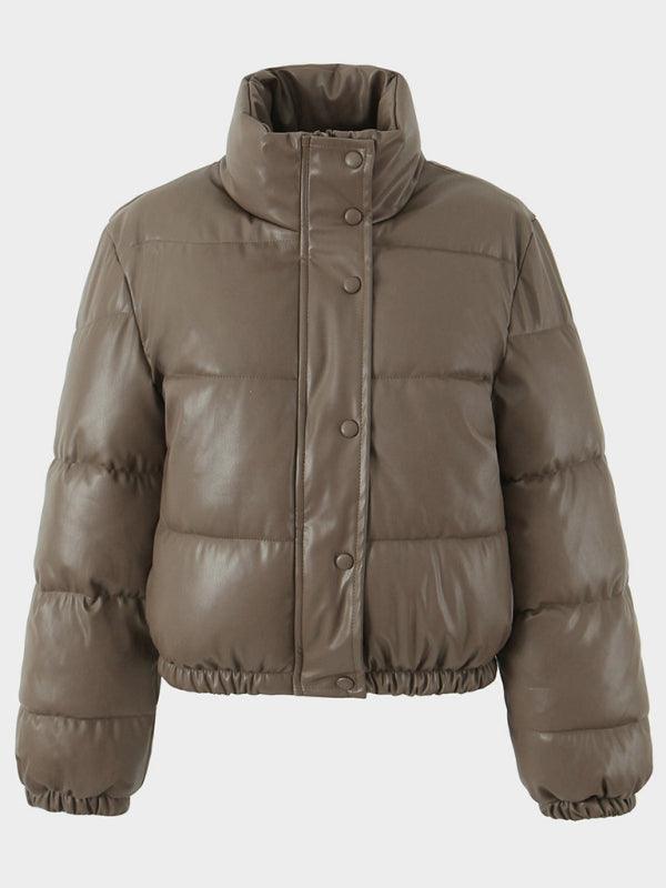 Women's short simple stand collar down jacket - 808Lush