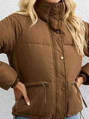 Women's short simple stand collar down jacket - 808Lush