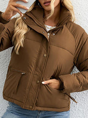 Women's short simple stand collar down jacket - 808Lush