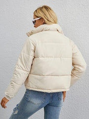 Women's short simple stand collar down jacket - 808Lush